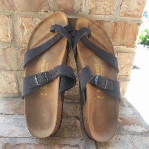 Birkenstock Sandals Black Leather Size 41